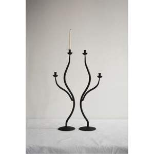 Modern Artistic Curved Stem Metal Candle <b>Stick</b> Holder <b>Vintage</b> Brass Finish Lotus Petal Pillar Stand for Luxury Hotel &Home Decor - Product Image 6