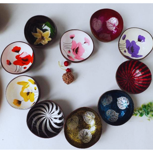 ชามกะลามะพร้าวทำมือรักษ์โลก ลายดอกไม้ ปรับแต่งขนาดและสีได้ ราคาสมเหตุสมผล ผลิตในเวียดนาม - Product Image 4