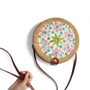 Customizable Rattan <b>Shoulder</b> Bag with Mother of Pearl Inlay for Wholesale Fashion Accessories and OEM ODM Projects - Product Image 4