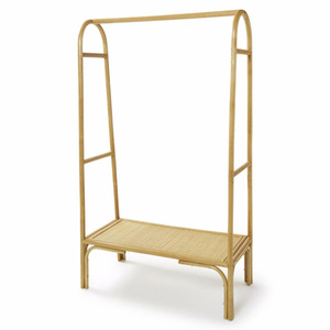 Porte-vêtements en rotin pour magasin de vêtements et usage domestique fait à la main de qualité supérieure rails et supports en tissu naturel vente en gros - Product Image 3
