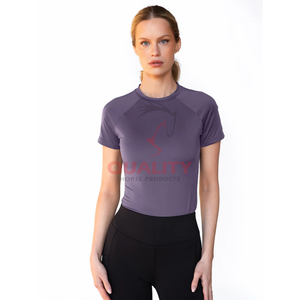 Camiseta atlética para montar a caballo para mujer, tela transpirable que absorbe la humedad, elegante, ligera, elástica, para montar a caballo - Product Image 4