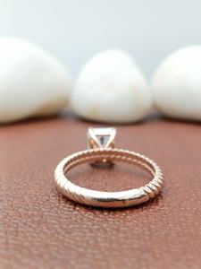 Bague de Fiançailles et de Mariage Solitaire Personnalisée Fantaisie Diamant Taille Émeraude Certifié GIA Argent 925 Or 14k 18k Cadeau Fêtes 100% - Product Image 3