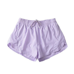 Pantalones cortos deportivos de cintura alta para mujer, transpirables, de poliéster/Rayón, con cintura elástica - Product Image 5