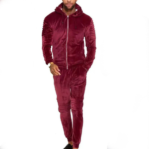 Ensemble en velours pour homme, survêtement en velours de luxe, veste bomber zippée, jogging à rayures latérales, coupe ajustée, survêtement de sport décontracté, costumes - Product Image 2