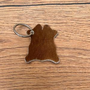 Nouveau design de porte-clés en cuir de vachette porte-clés en cuir de fourrure véritable porte-clés élégants porte-clés en cuir véritable de luxe de forme unique - Product Image 3