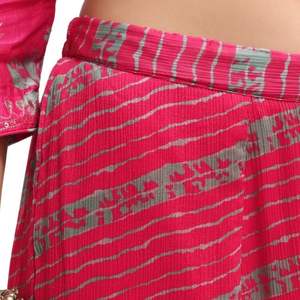 <b>Pink</b> Printed Tussar Kurta Sharara Set with Gotta Patti Dupatta for Festive <b>Wedding</b> Party Indian Reception Occasion - Product Image 5