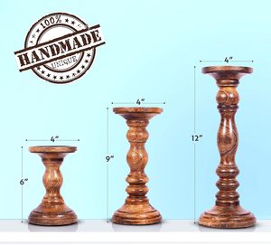 Portavelas para Velas de Pilar, Estilo Rústico de Casa de Campo, Decoración del Hogar, Perfecto para Centros de Mesa, Mesa de Centro o Chimenea - Product Image 2