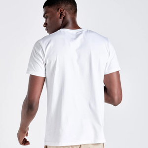 Low MOQ Retail Fit Slim Fit Soft Touch White O-Neck Eco-Friendly T <b>Shirt</b> 100% Combed Ring Spun Cotton Blank <b>Men</b> Tee - Product Image 4