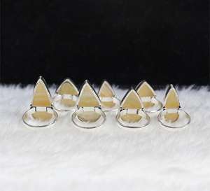 Anillos de piedras preciosas de ágata de encaje loco amarillo Natural de hermosa calidad, joyería a granel, venta al por mayor, anillos de bisel, joyería para venta al por menor - Product Image 4
