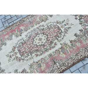 พรมตุรกีวินเทจ ขนาด 4x7.2 ฟุต (122x219 ซม.) พรมขอบสีแดง - Product Image 5