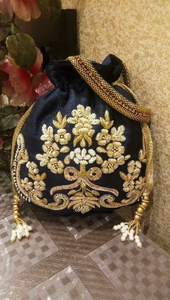 Zedozi-elegante bolso de fiesta y WEDDING---POTLI para WITH--EMBELLISHED, cuentas de cristal, perlas de piedra, trabajo, 2021 - Product Image 4