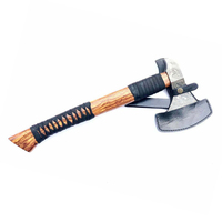 Hache en acier Damas faite à la main, style viking, hache de combat avec manche en bois dur, outil de camping en plein air, bushcraft