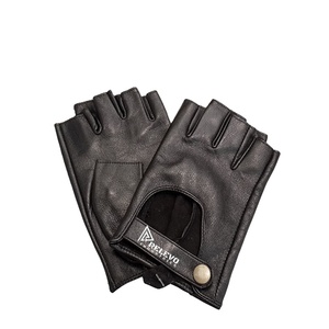 Guantes de Trabajo de Cuero sin Dedos, Guantes de Conducción de Medio Dedo, Guantes Transpirables con Agarre Suave para Motocicleta, Gimnasio y Uso al Aire Libre - Product Image 1