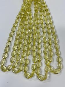 Cuentas de forma ovalada facetadas de cuarzo limón natural AAA tamaño 8x10mm aprox. Cuentas de hilo de 14 pulgadas para hacer joyas - Product Image 5