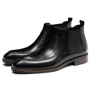 Bottes Chukka pour hommes, aspect élégant, en cuir, décontractées, pour le bureau, chaussures de travail, chaussures de sécurité en cuir avec embout en acier - Product Image 5