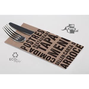 Tovaglioli Ecologici Eco Nature 40x40cm con Stampa Gourmet, Taglio a Punto, 960 Pezzi, B2B - Product Image 1