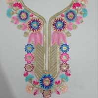 Patch de col à coudre polyvalent en dentelle de filet brodée motif miel, pour chemisier ethnique, sari, robe, kurti, vêtements de mode