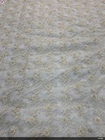 Tissu en dentelle à sequins tissé en maille pour robes et mariages, broderie fantaisie de créateur pour filles