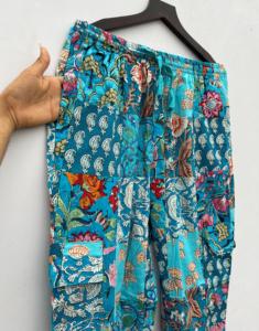 ชุดนอนสไตล์ฮิปปี้โบโฮสไตล์อินเดียใส่ได้ทั้งชายและหญิงกางเกงวิ่งออกกำลังกายผ้าคอตตอนเอวยางยืดดีไซน์เย็บปะติดปะต่อกัน - Product Image 4