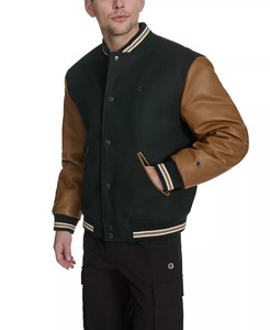 Veste universitaire en cuir de qualité supérieure, style vintage, vêtements d'hiver, logo personnalisé, veste bomber en cuir de baseball, OEM pour hommes - Product Image 6