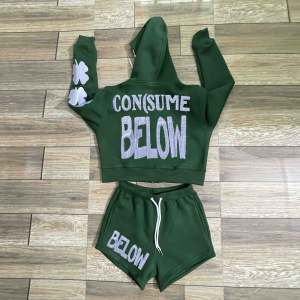 Conjunto de pantalones cortos con capucha de algodón 100% para mujer con estilo, ropa de invierno de alta calidad, parches decorativos, recién llegados, cómodos para niñas - Product Image 2