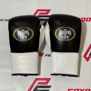 ถุงมือชกมวยหนังแท้สีน้ำเงินทองแบบสั่งทำพิเศษ รุ่นยอดนิยม No Boxing No Life สำหรับผู้ชาย - Product Image 4