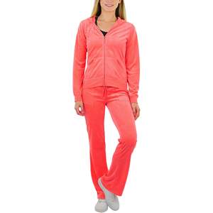 Conjunto Deportivo de Dos Piezas para Mujer, Sudadera con Capucha y Cremallera, Pantalones de Terciopelo, Estilo Casual y Deportivo - Product Image 1