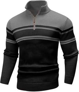 Pull en maille 100 % coton respirant, anti-rides et anti-bouloches pour homme, coupe décontractée, couleur unie, idéal pour l'hiver - Modèle W9592Y - Product Image 4