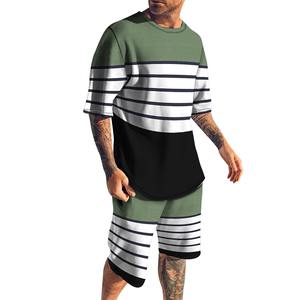Conjuntos de pantalones cortos informales para hombre de nuevo diseño al por mayor, camiseta de manga corta, pantalones cortos, conjunto de chándal sólido, ropa de marca para hombre, conjuntos de 2 piezas - Product Image 2