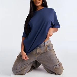 T-shirt unisexe en coton 100% respirant, à séchage rapide, écologique, de mode, en gros, taille plus, logo tricoté, décontracté, uni - Product Image 4