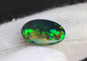 Cabujón de ópalo negro etíope natural, gemas de ópalo de fuego de galaxia Welo, piedra preciosa de ópalo negro etíope bien pulida a precio al por mayor - Product Image 6