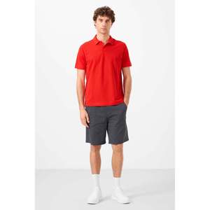 TOMMYLIFE Short chino tissé léger et flexible pour homme - Vêtement d'été décontracté et confortable en bleu marine et gris - Product Image 1