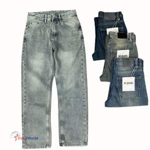 กางเกงยีนส์เอวกลางทรงสลิมฟิตสำหรับผู้ชายผ้าฝ้ายลำลองมีกระเป๋าสไตล์สตรีทซักได้ปานกลางสีฟ้าอ่อน - Product Image 5