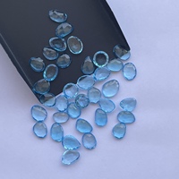 Pierres de topaze bleue suisse naturelle 10 mm 12 mm, taille libre, coupe rose Polki, tranches, pierres semi-précieuses pour la fabrication de bijoux en ligne 2026