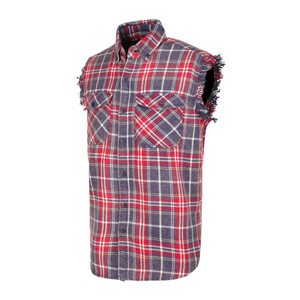 เสื้อเชิ๊ตผ้าสักหลาดแขนกุดแบบพรีเมี่ยมขายดีเสื้อเชิ๊ตแขนกุดเสื้อเชิ๊ตลายสก็อตสำหรับนักขี่จักรยานฤดูร้อน - Product Image 1