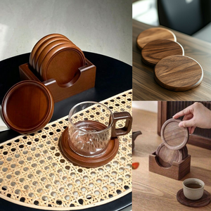 Sous-verre en bambou écologique, fait à la main, revêtement émaillé, résistant à la chaleur, résistant à l'eau, durable, réutilisable, tapis de table pour la maison - Product Image 3