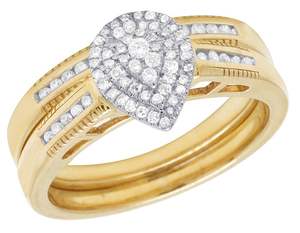 Conjunto nupcial de Halo en forma de pera, anillo de desgaste para fiesta de boda con plata de estrella S925 en anillo de compromiso elegante de diamante Moissanite - Product Image 2