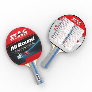 Raquette de tennis de table STAG Iconic Professional All Round, en bois et caoutchouc, avec picots longs, fond en fibre de carbone - Product Image 2