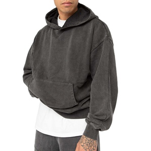 Vintage lavage à capuche hommes femmes Logo personnalisé conception surdimensionné goutte épaule unisexe 2025 Streetwear sweats à capuche coton polaire XS taille - Product Image 3