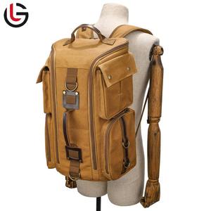 Sac à dos en toile cirée résistant aux intempéries à la mode sac en cuir véritable doublure en coton ajustement confortable couture renforcée fermeture éclair - Product Image 2