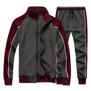 Wholesale Men Tracksuits Custom <b>Embroidery</b> Printing Men's Zip up Hoodie Two Pieces Sweatsuit Tracksuit <b>Set</b> for Men - Product Image 1