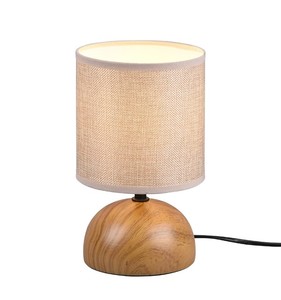 Lampada da tavolo rotonda in ceramica imitazione legno Luci 1xE14 IP20 (Trio R50351035) - Product Image 1
