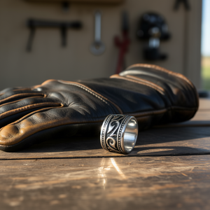 USA Seller Vintage Silver Stainless Steel Biker <b>Ring</b> 14MM Fashion <b>Ring</b> in Sizes 8-13 SR69 - Product Image 2