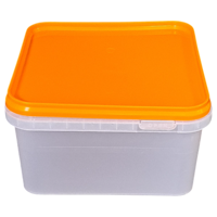 Récipient IML carré de 2000ml avec couvercle inviolable DKK2100 gobelet alimentaire en plastique de couleur de logo personnalisable pour emballer d'autres aliments