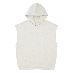 Sweat à capuche sans manches léger pour hommes Options de couleur personnalisées Service OEM Sweat à capuche sans manches Basics Cotton Blended Workout Gym Tank - Product Image 3