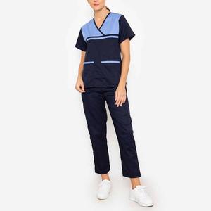 Ensemble d'uniformes de gommage médical personnalisés de vente chaude | Scrubs d'allaitement extensibles respirants unisexes avec logo - Product Image 1