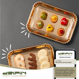 Made in Italy Bandeja de cartón dorada rectangular desechable ecológica de diferentes tamaños lista para enviar - Product Image 5