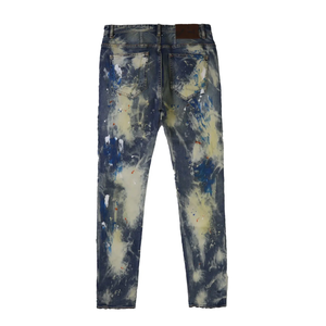 Jeans de Mezclilla Selvedge de Algodón Desgastado Vintage de Alta Calidad Personalizados para Hombre - Product Image 6