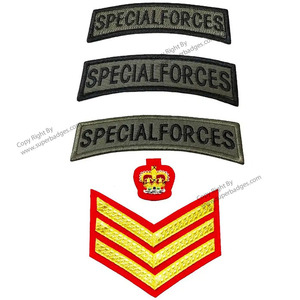 Chevrons de hombro de seguridad bordado | Uniforme DE SEGURIDAD Sargento Rayas Chevron y Chevrons de rango - Product Image 3