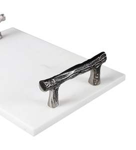 Bandeja de Mármol para Servir con Asas de Metal - Product Image 3